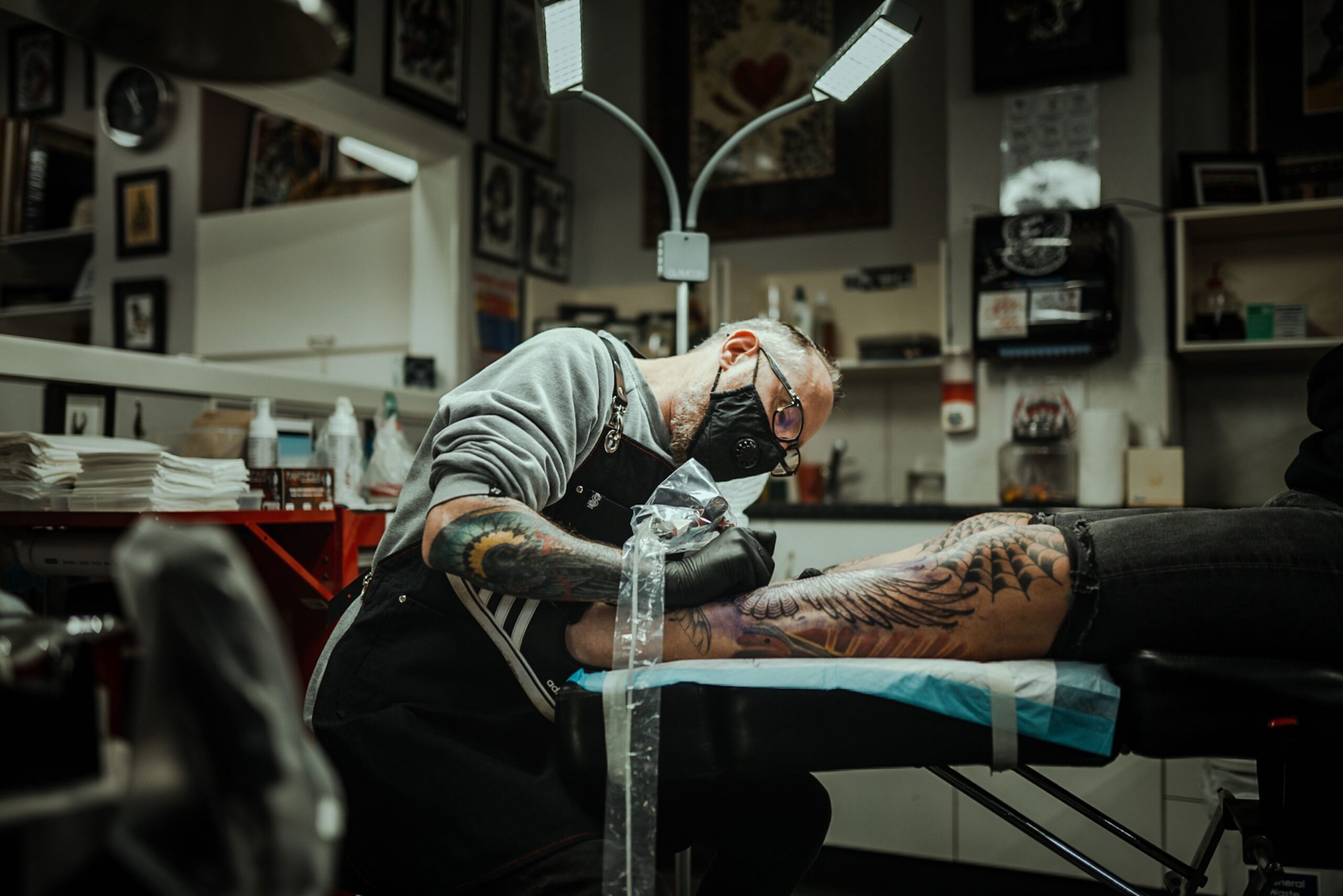 Tattoo artist workspace